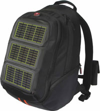 The solar panels on the Voltaic Daypack generate 4 watts of power and create a tough front exterior to protect your electronics.